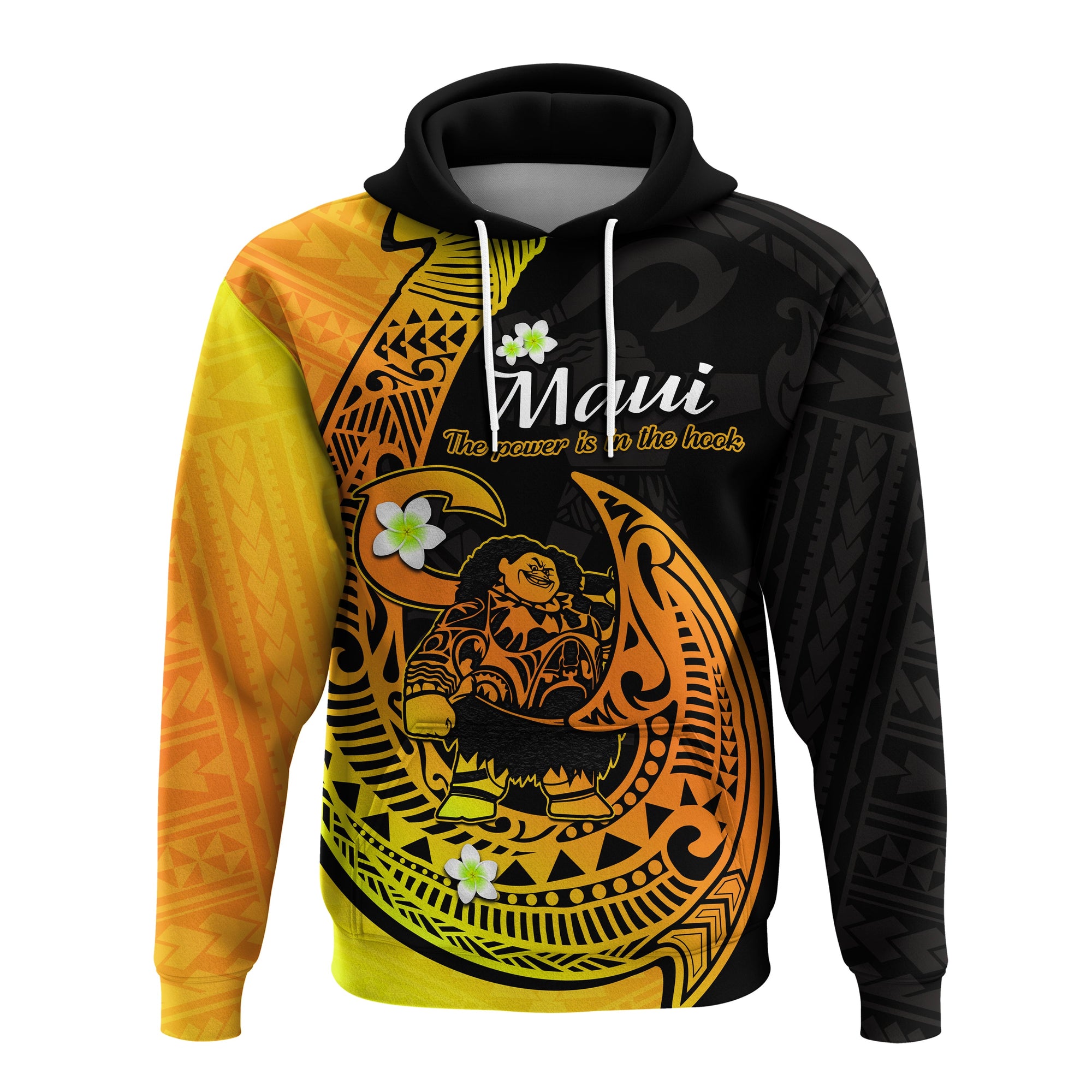 Custom Mauis Fish Hook Hoodie Polynesian Gold Gradient Version - Wonder Print Shop