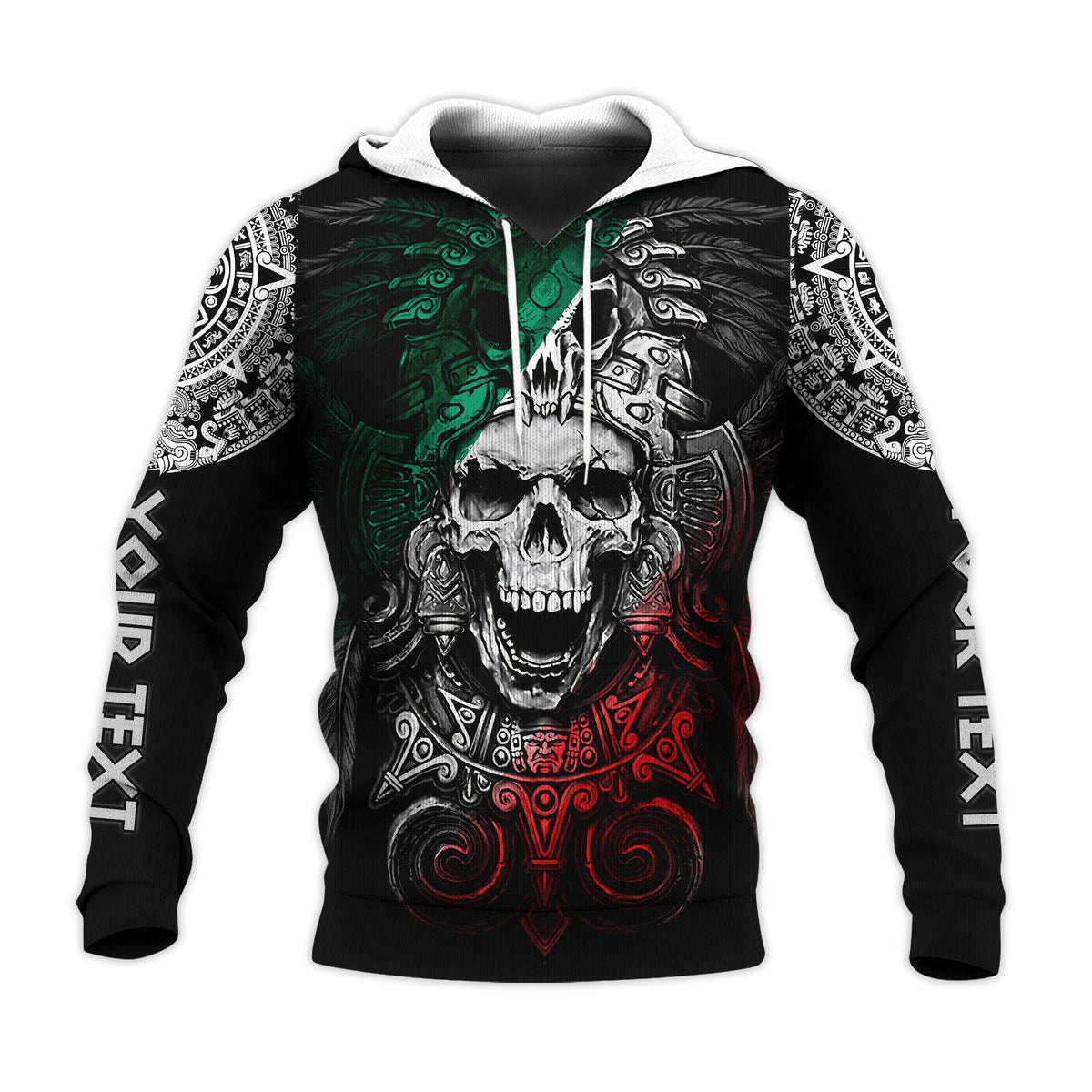Custom Personalised Mexico Hoodie Skull Eagle Aztec LT13 - Wonder Print Shop