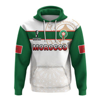 Custom Morocco Football Hoodie Atlas Lions White Football 2022 - Wonder Print Shop