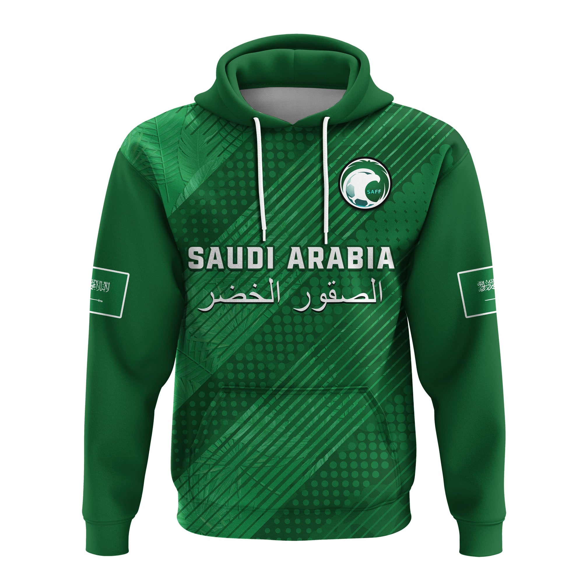 custom-text-and-number-saudi-arabia-football-hoodie-green-falcons-world-cup-2022