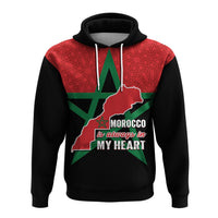 Morocco Western Sahara Hoodie Map Black Moroccan Is Always In My Heart - Wonder Print Shop