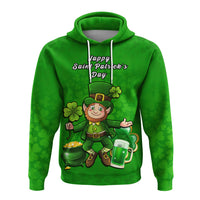 Ireland Hoodie Saint Patricks Day Happy Leprechaun And Shamrock - Wonder Print Shop