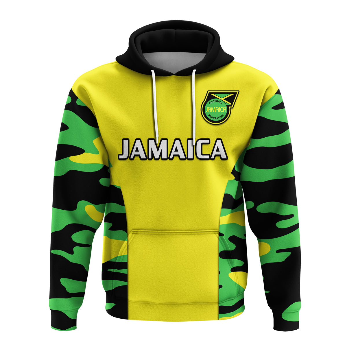 Custom Jamaica Football Hoodie Reggae Girlz 2023 Cup Of Nations Ver.02 - Wonder Print Shop