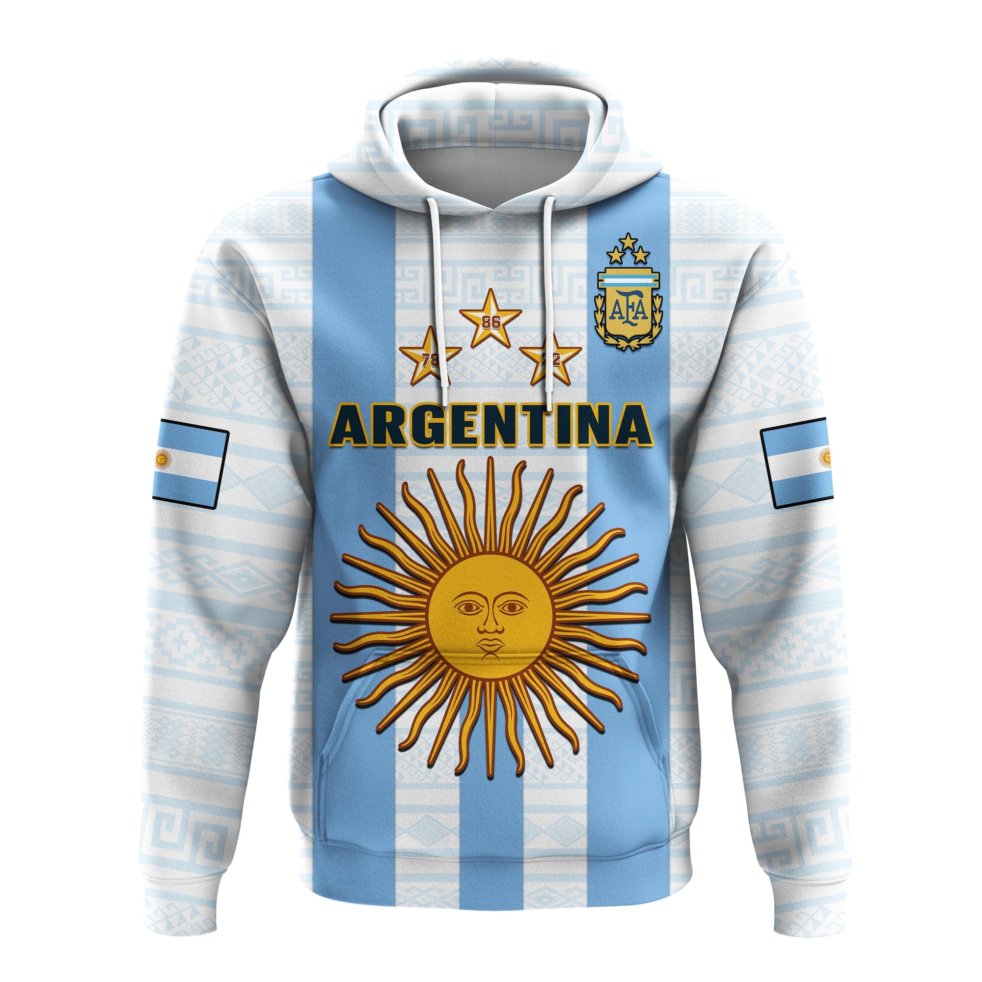 custom-text-and-number-argentina-football-hoodie-world-cup-la-albiceleste-3rd-champions-proud