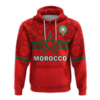 Custom Morocco Football Hoodie Football 2022 Red Moroccan Pattern - Wonder Print Shop