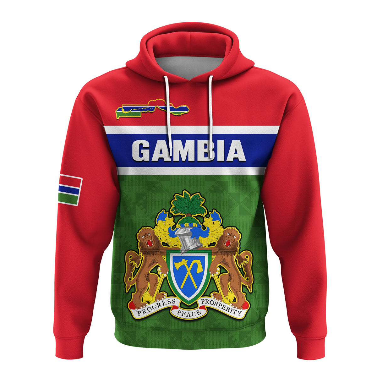 Gambia Hoodie Happy 58th Independence Anniversary Flag Style - Wonder Print Shop