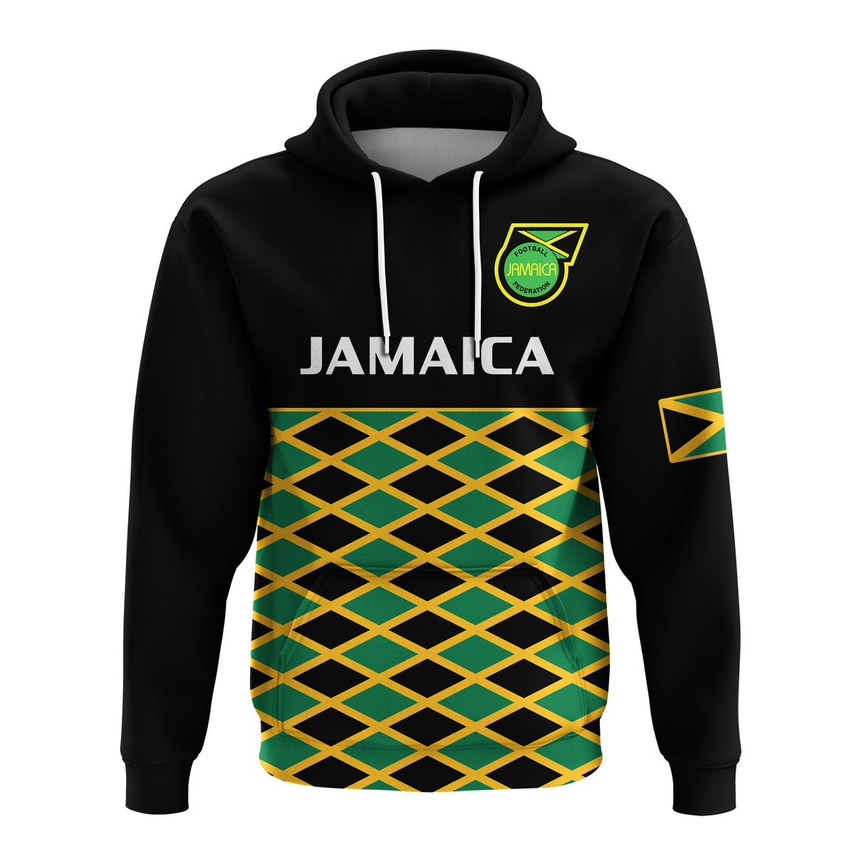 Custom Jamaica Football Hoodie Reggae Girlz 2023 Cup Of Nations Ver.01 - Wonder Print Shop
