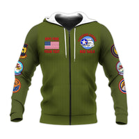Custom Tuskegee Airmen Hoodie US Military Army Green Red Tails LT13 - Wonder Print Shop