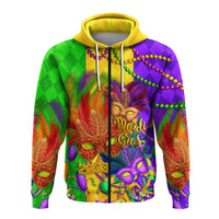 Custom Mardi Gras 2023 Hoodie Carnival Masks With Feathers - Wonder Print Shop