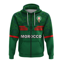 Custom Morocco Football Hoodie Football 2022 Green Moroccan Pattern - Wonder Print Shop