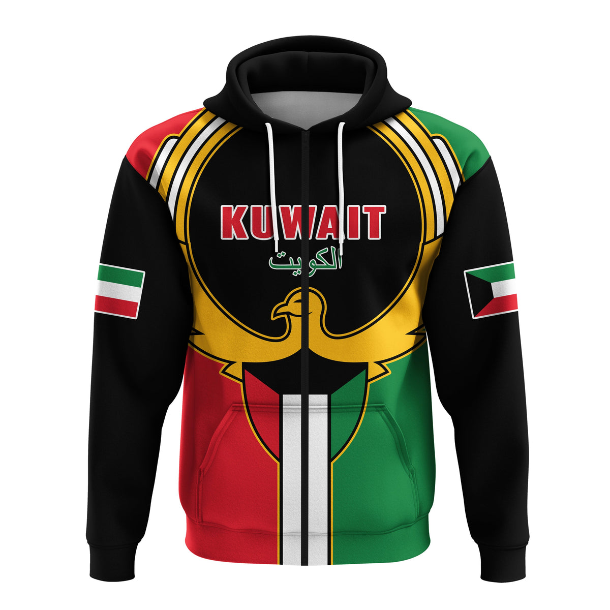Custom Kuwai Hoodie Happy Independence Day With Coat Of Arms - Wonder Print Shop