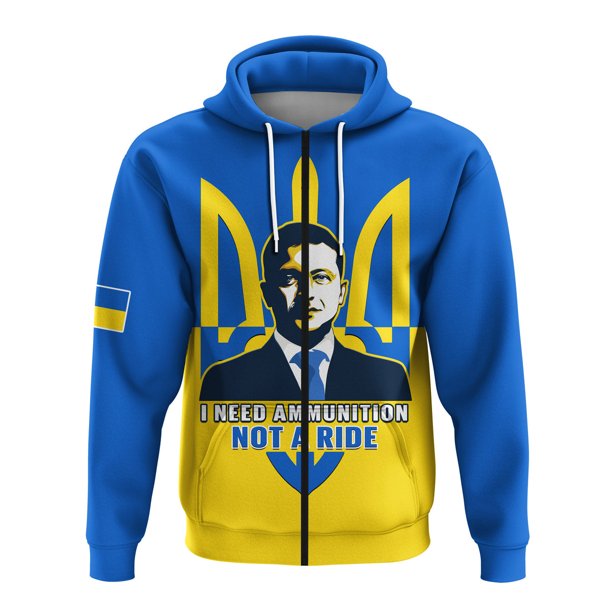 Custom Personalised Ukraine Hoodie Ukraine Gold Trident Slava Ukraini Blue - Wonder Print Shop