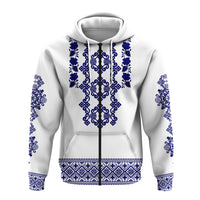 Custom Ukraine Hoodie Navy Ukrainian Folk - Wonder Print Shop