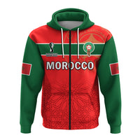 Custom Morocco Football Hoodie Atlas Lions Red Football 2022 - Wonder Print Shop