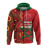 Morocco Western Sahara Hoodie Map Red Moroccan Is Always In My Heart - Wonder Print Shop
