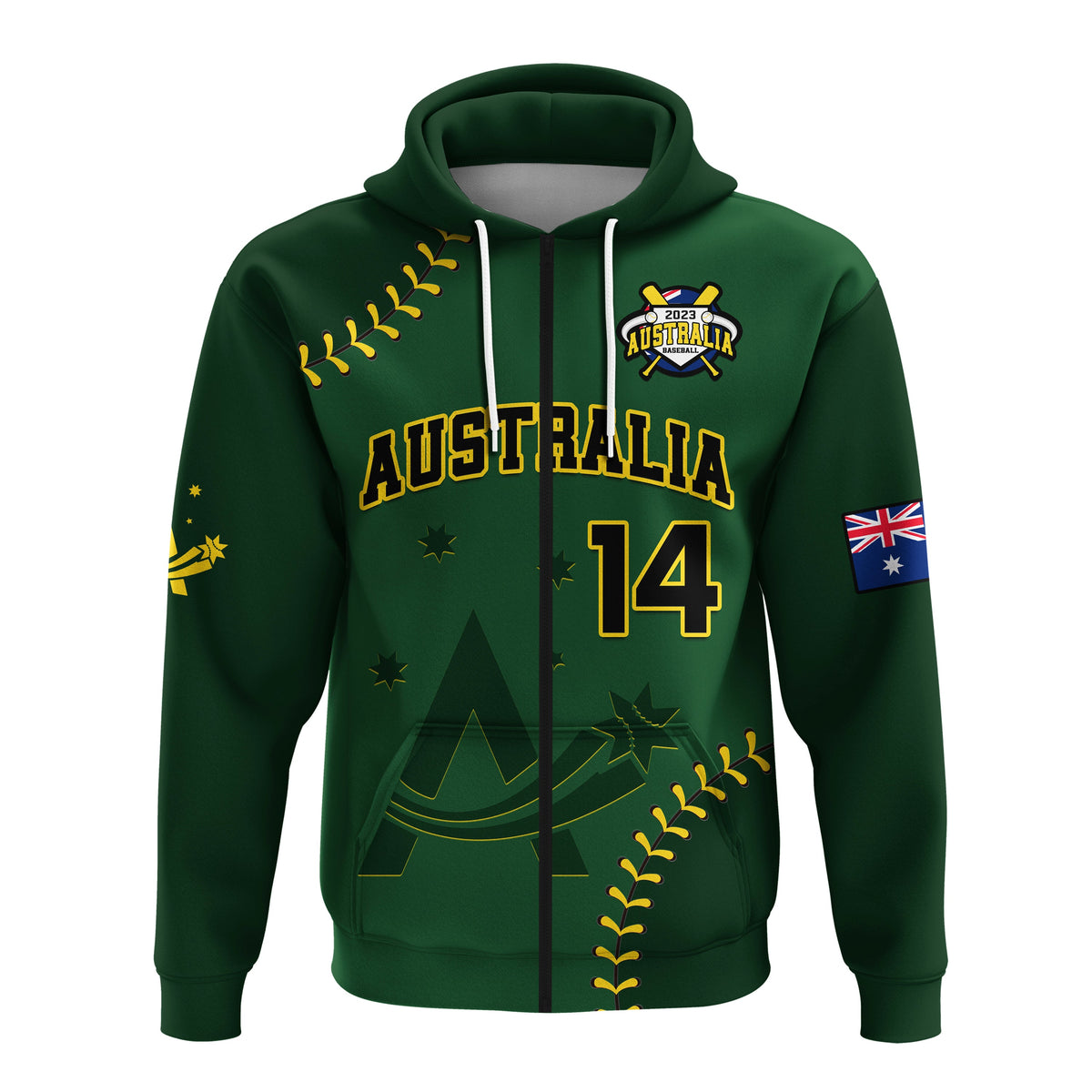 Custom Australia Baseball 2023 Hoodie Go Aussie - Wonder Print Shop