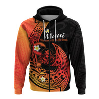 Custom Mauis Fish Hook Hoodie Polynesian Orange Gradient Version - Wonder Print Shop