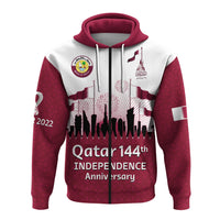 Qatar Hoodie Happy 144th Independence Anniversary Mix Football 2022 - Wonder Print Shop