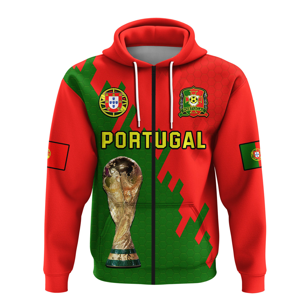 Custom Portugal Football Hoodie Champions WC 2022 - Wonder Print Shop