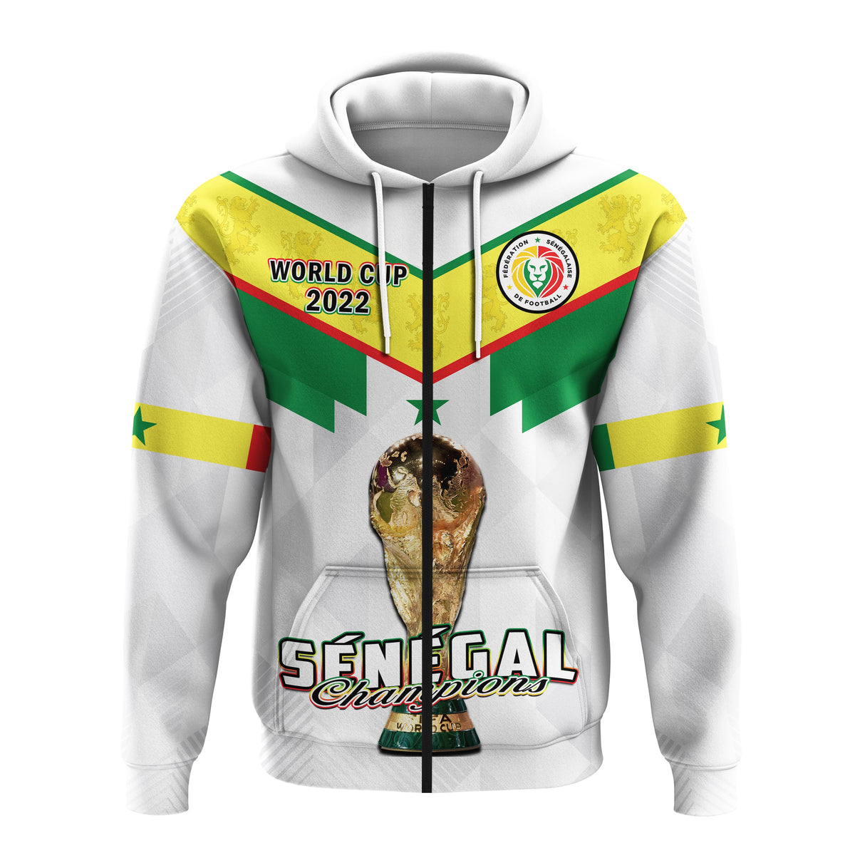Senegal Football Hoodie Champions WC 2022 - Wonder Print Shop