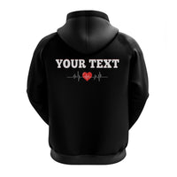 Custom American Valentines Day Hoodie Black My Heart Only Beats For Him - Wonder Print Shop