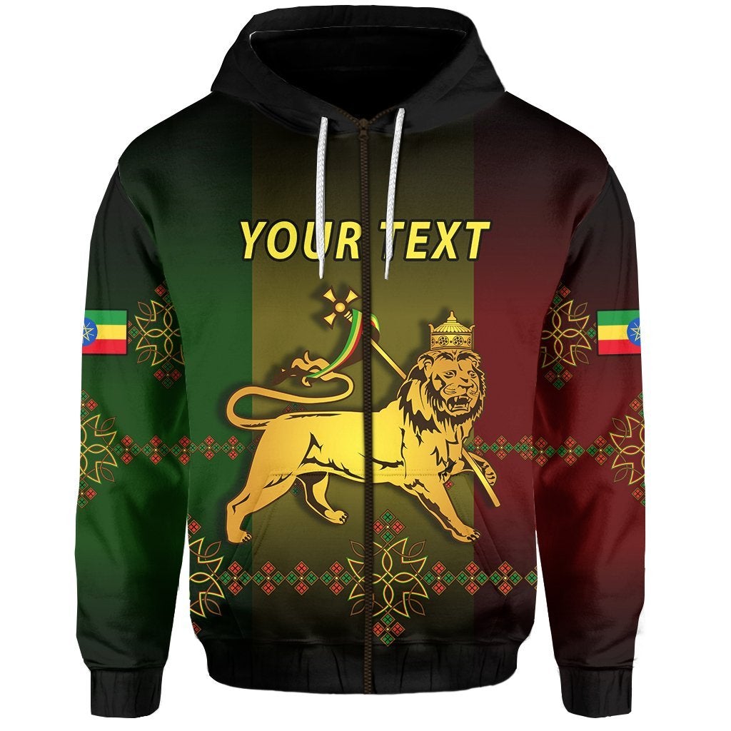 Custom Ethiopia Zip Hoodie LT13 - Wonder Print Shop