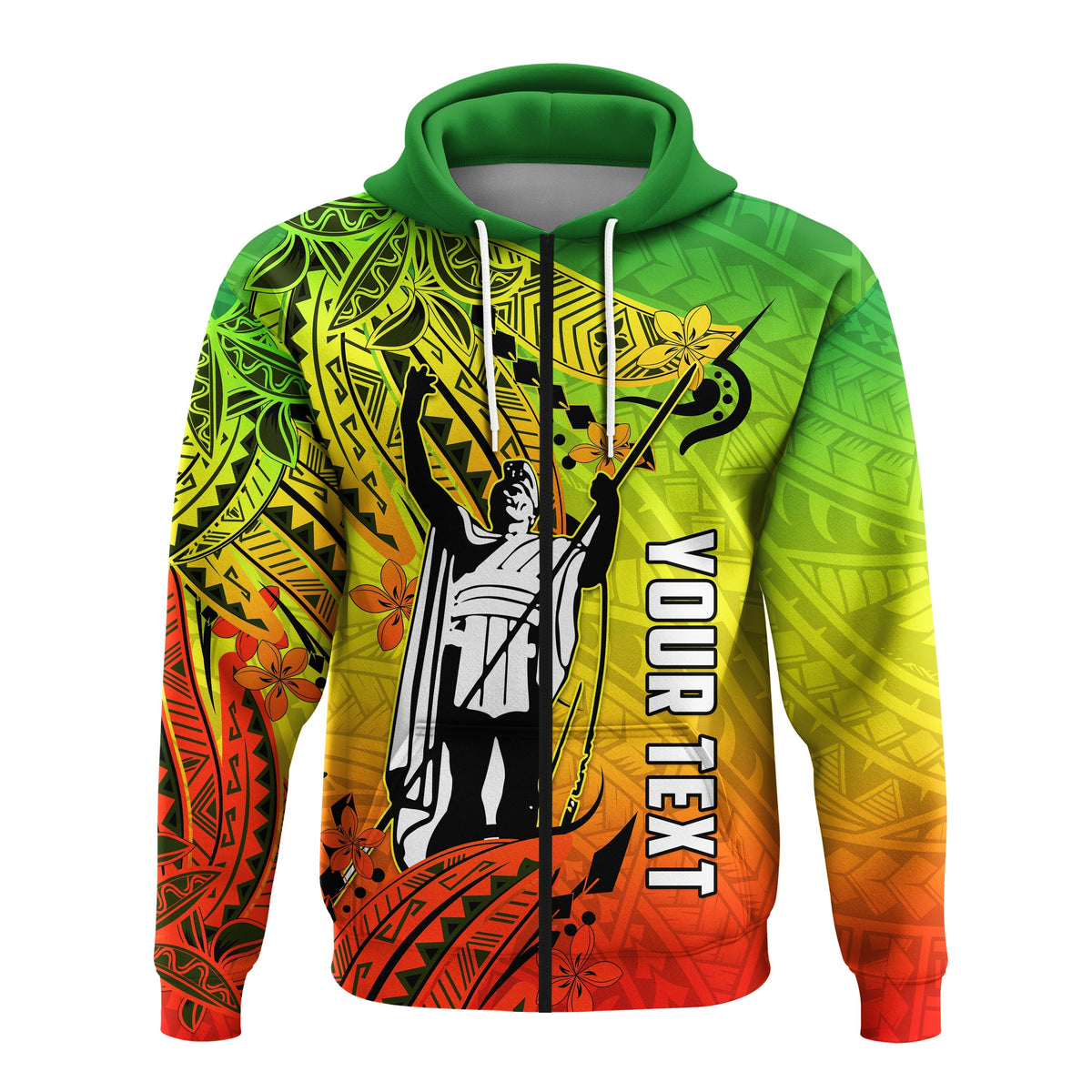 Custom King Kamehameha Zip Hoodie Pulchritude Polynesian Hawaii LT13 - Wonder Print Shop