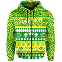 Custom Christmas Hawaii Zip Hoodie Polynesian Mele Kalikimaka Santa Claus LT13 - Wonder Print Shop