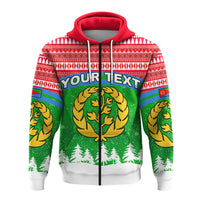 Personalized Eritrea Zip Hoodie Merry Christmas Mix African Pattern LT13 - Wonder Print Shop