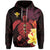 Custom Hawaii Turtle Zip Hoodie Hawaiian Flowers Version Red Elegant LT13 - Wonder Print Shop
