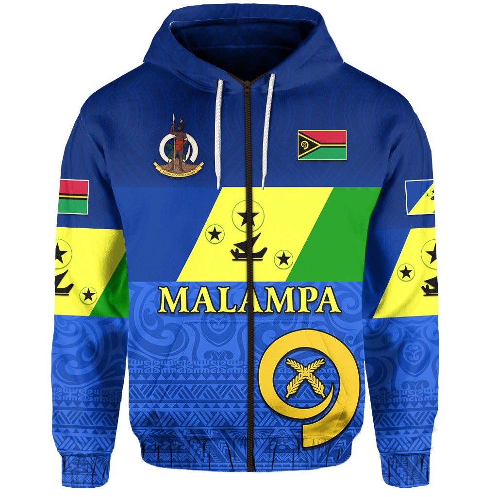 Custom Malampa Province Zip Hoodie Vanuatu Proud LT13 - Wonder Print Shop