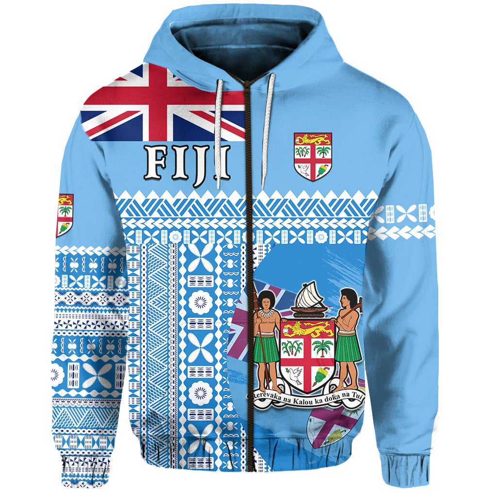 Custom Fiji Dreamy Zip Hoodie Tapa Pattern LT13 - Wonder Print Shop
