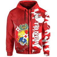 Tonga Unique Zip Hoodie Camouflage with Tongan Pattern LT13 - Wonder Print Shop