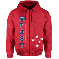 F.A.S.T Samoa Zip Hoodie We Ready Polynesian Samoan LT13 - Wonder Print Shop