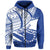 Custom Cook Islands Zip Hoodie Flag Style Blue With Claw Pattern LT13 - Wonder Print Shop