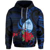 Guam Zip Hoodie Polynesian Flowers LT13 - Wonder Print Shop