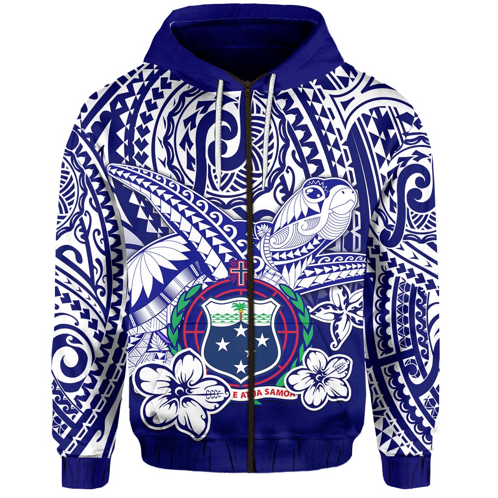 Samoa Polynesian Zip Hoodie Samoan Loved Turtles LT13 - Wonder Print Shop