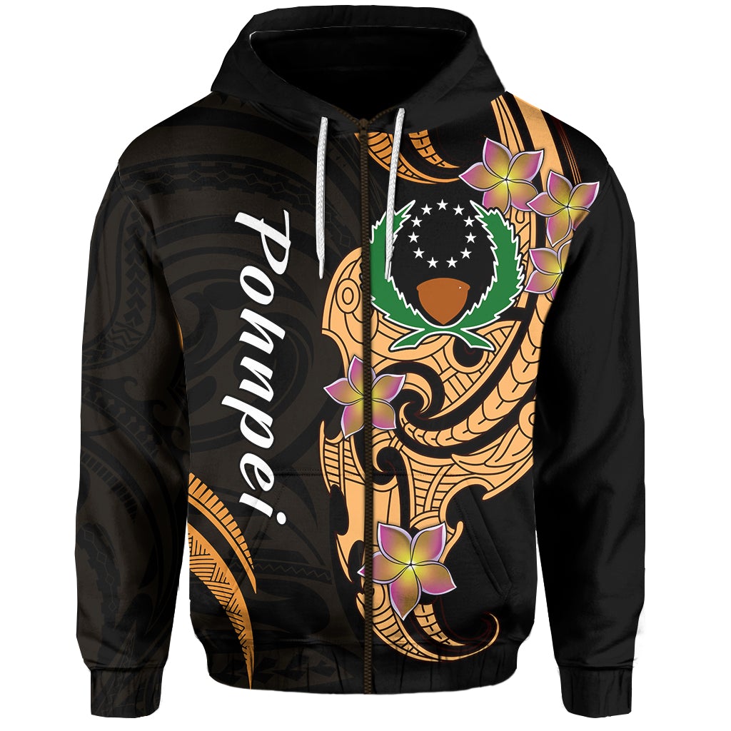 Pohnpei Simple Zip Hoodie Tropical Flowers LT13 - Wonder Print Shop