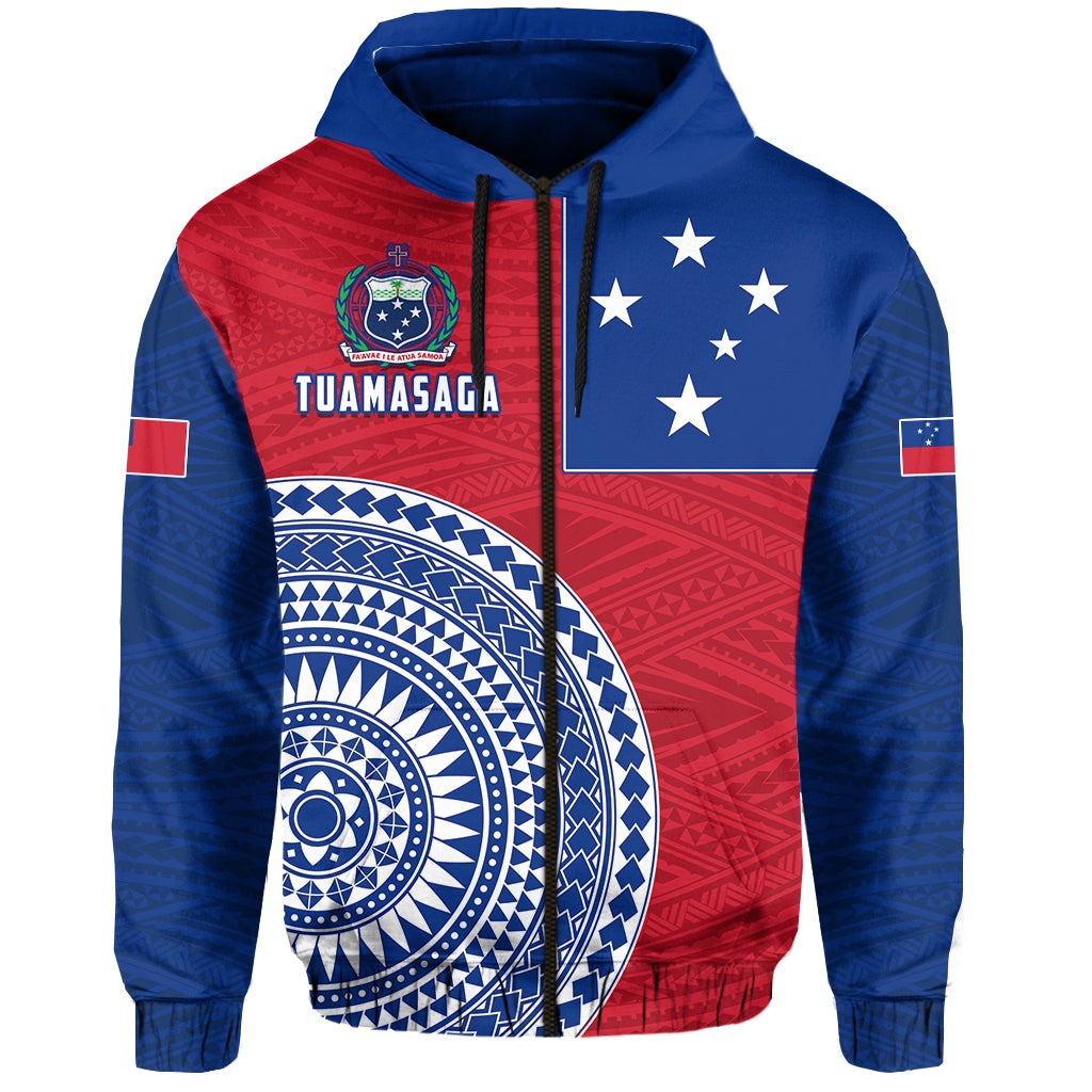 Tuamasaga Samoa Zip Hoodie Polynesian Pattern LT13 - Wonder Print Shop