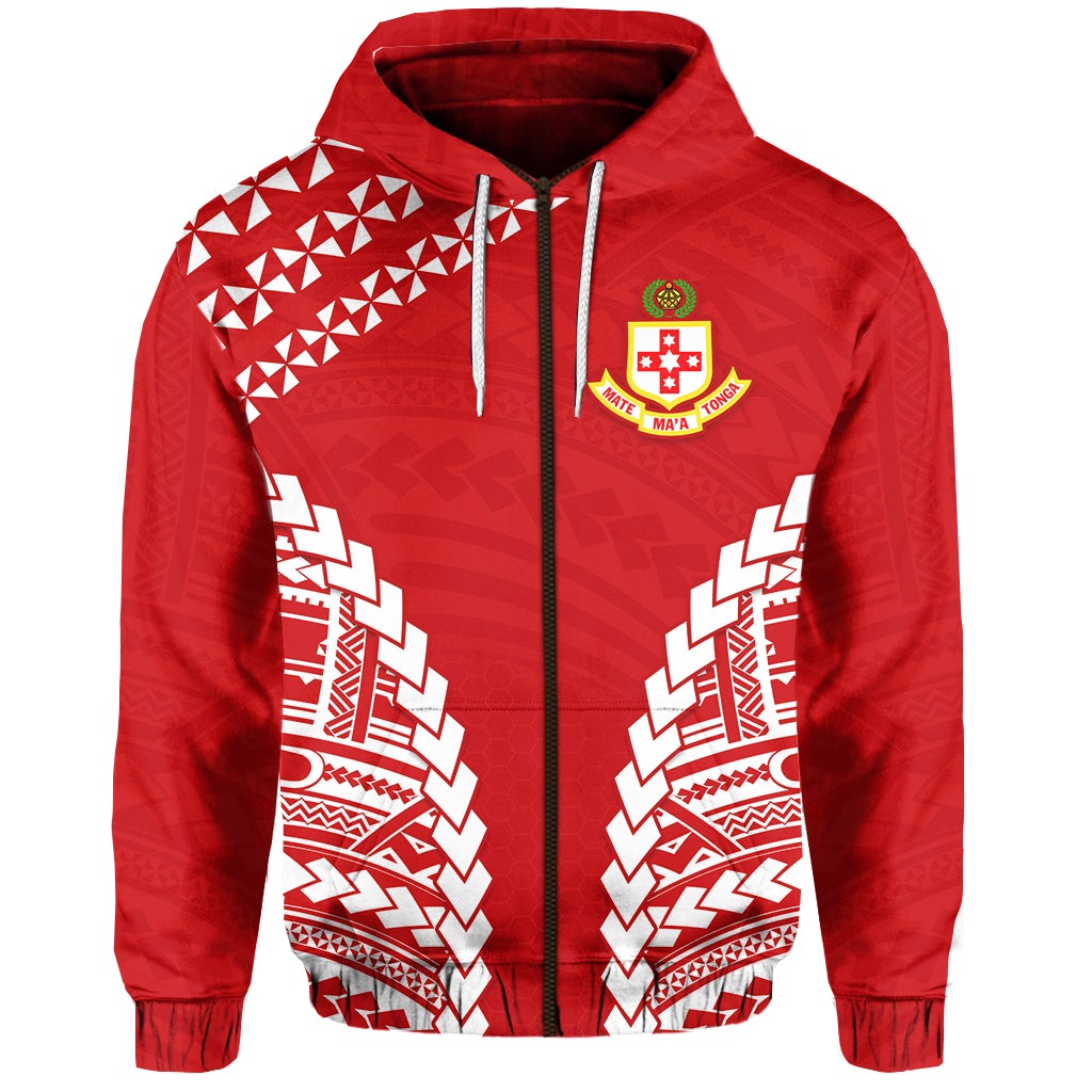 Custom Kolisi Tonga Zip Hoodie LT13 - Wonder Print Shop