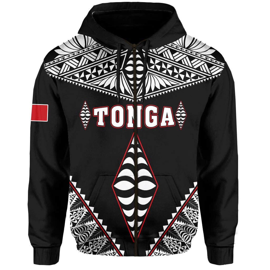 Tonga Zip Hoodie Tongan Kupesi Pattern LT13 - Wonder Print Shop