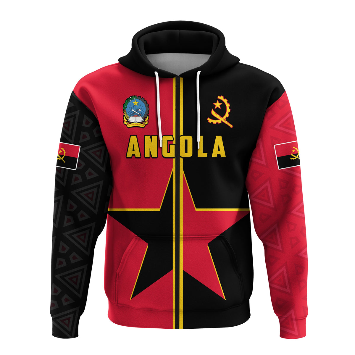Angola Hoodie Star and Flag Style Sporty LT13 - Wonder Print Shop