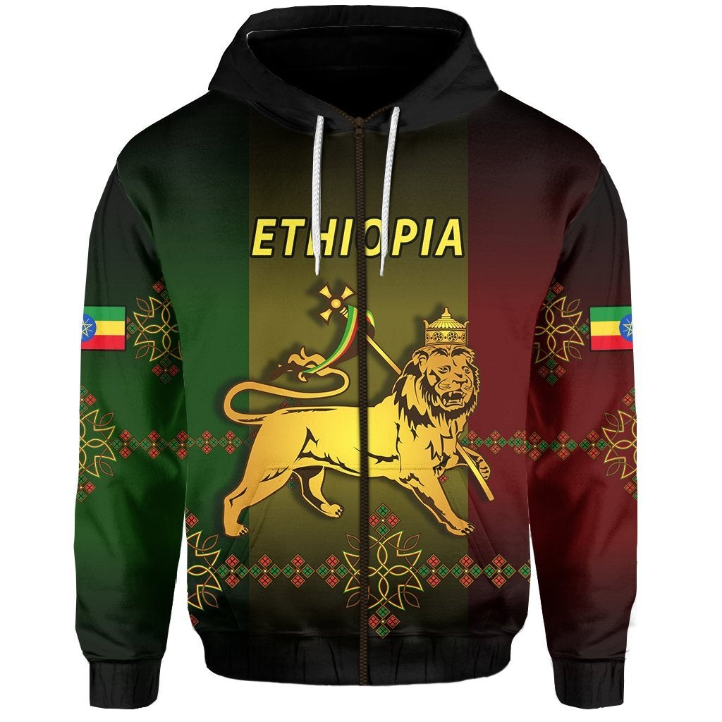 Ethiopia Zip Hoodie LT13 - Wonder Print Shop