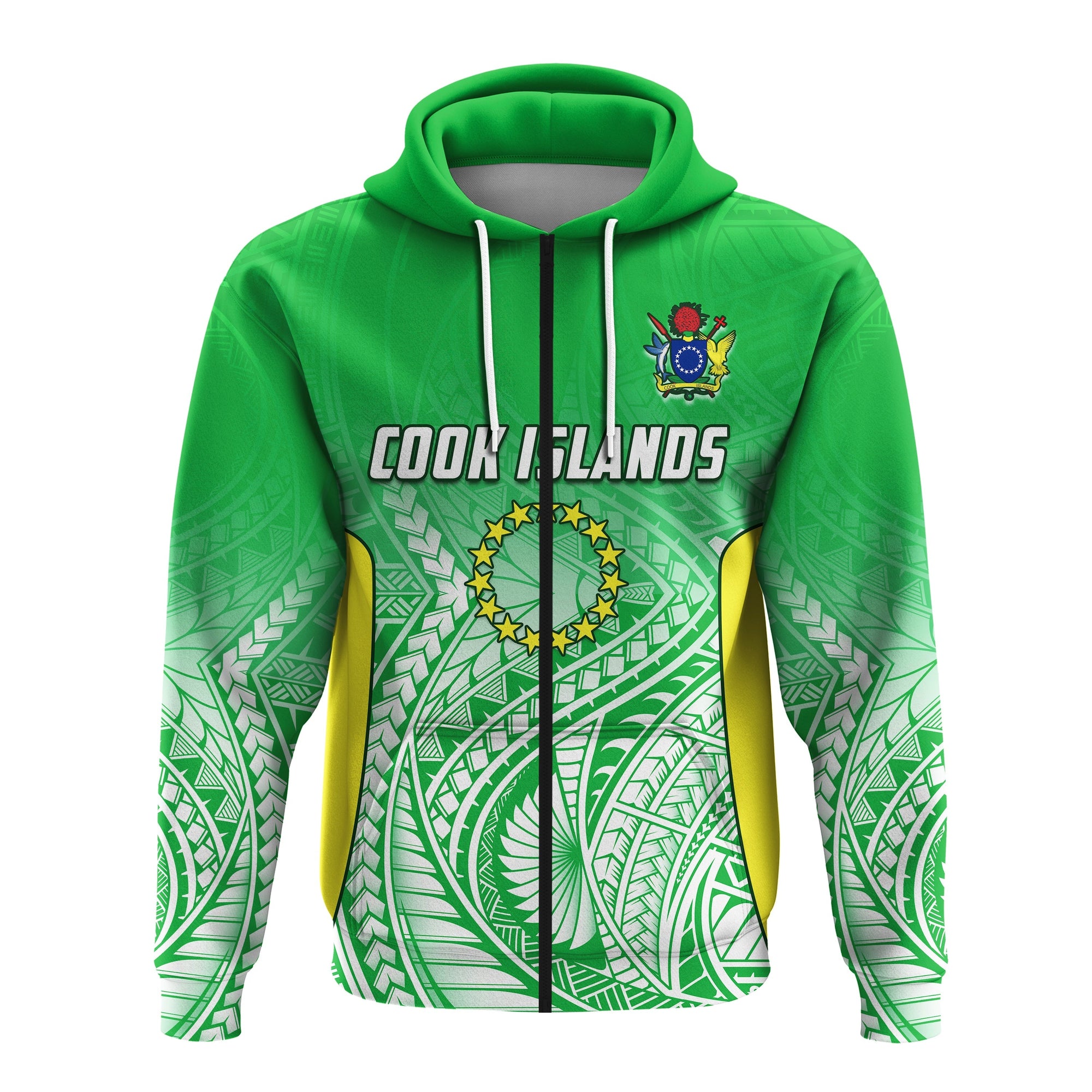 Cook Islands Zip Hoodie Pattern Be Unique LT13 - Wonder Print Shop