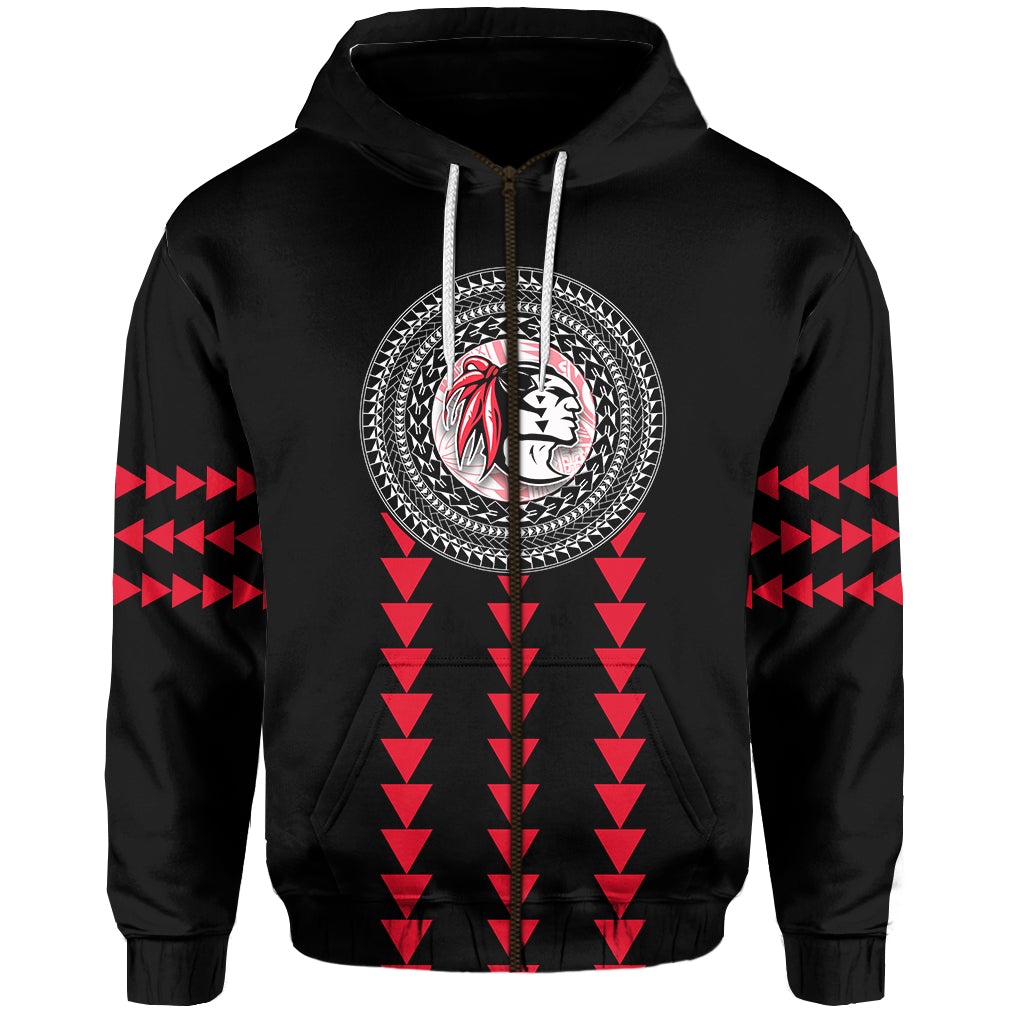 Custom Red Raiders Zip Hoodie Kahuku School LT13 - Wonder Print Shop