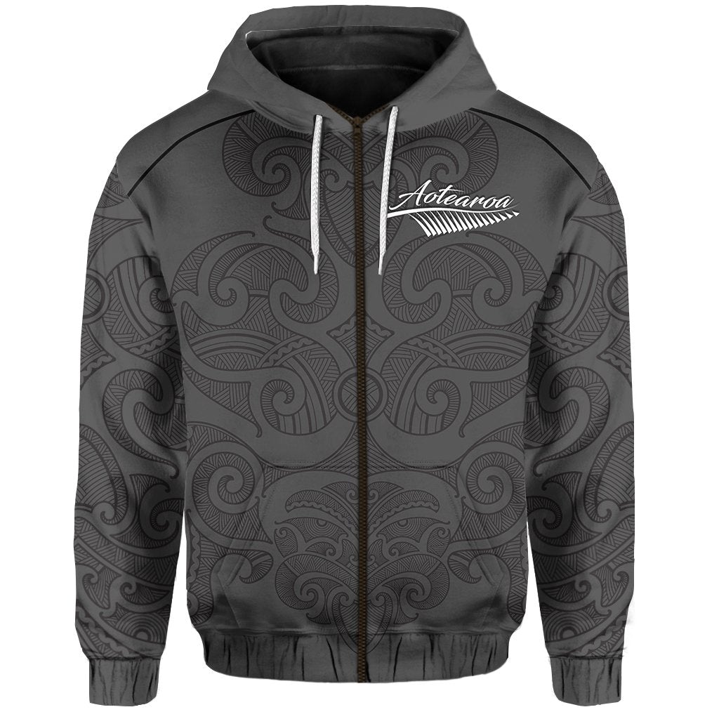 Custom Maori 2021 Zip Hoodie Aotearoa Tattoo Custom Text and Number LT13 - Wonder Print Shop