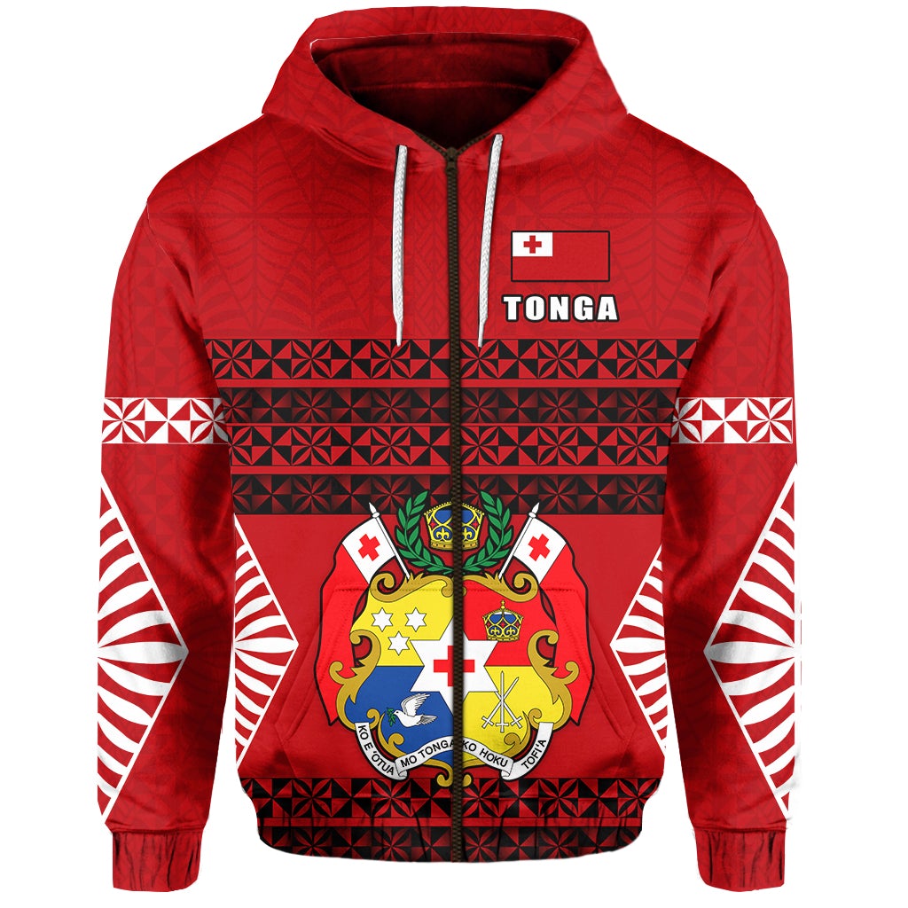 Tonga Zip Hoodie Tongan Pattern LT13 - Wonder Print Shop