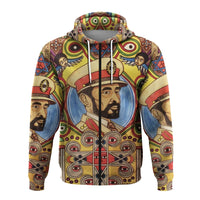 Ethiopia Zip Hoodie Haile Selassie I LT13 - Wonder Print Shop