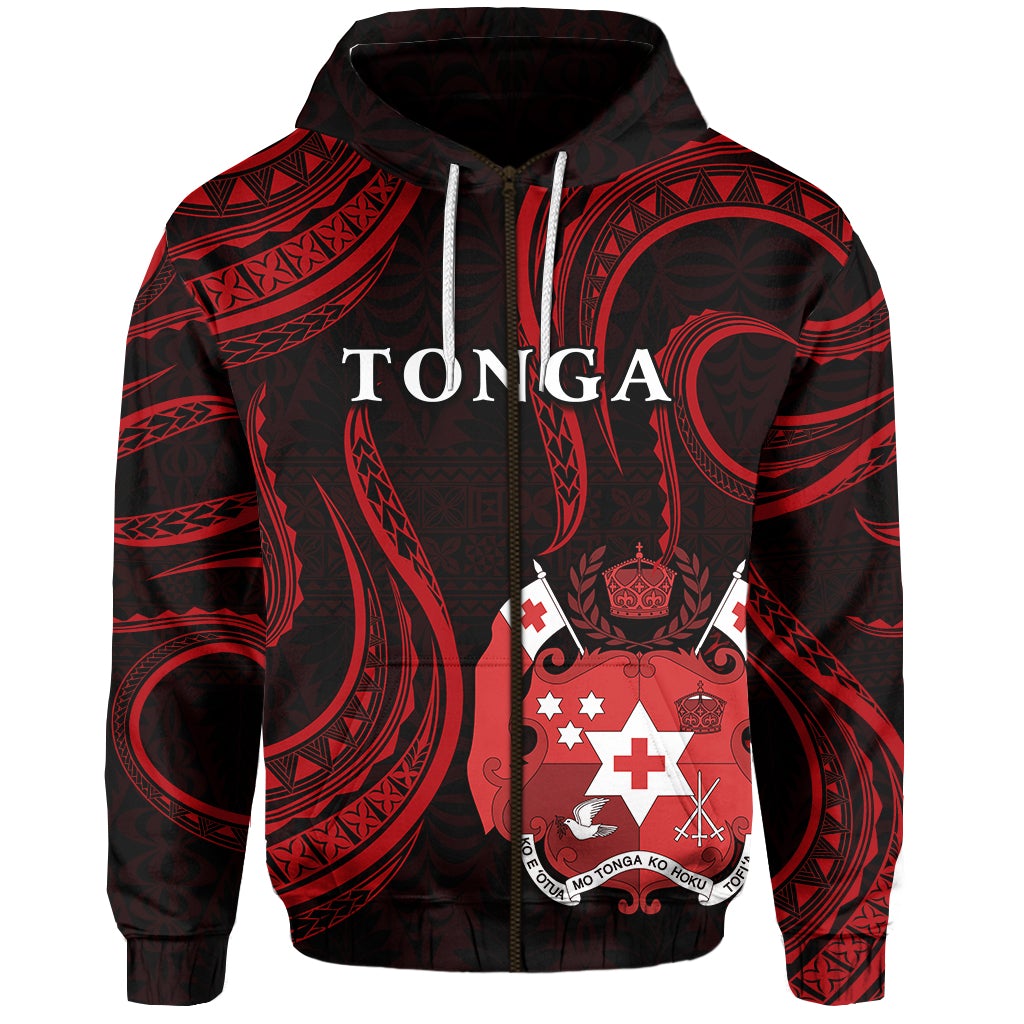 Tonga Pattern Zip Hoodie Always Proud LT13 - Wonder Print Shop