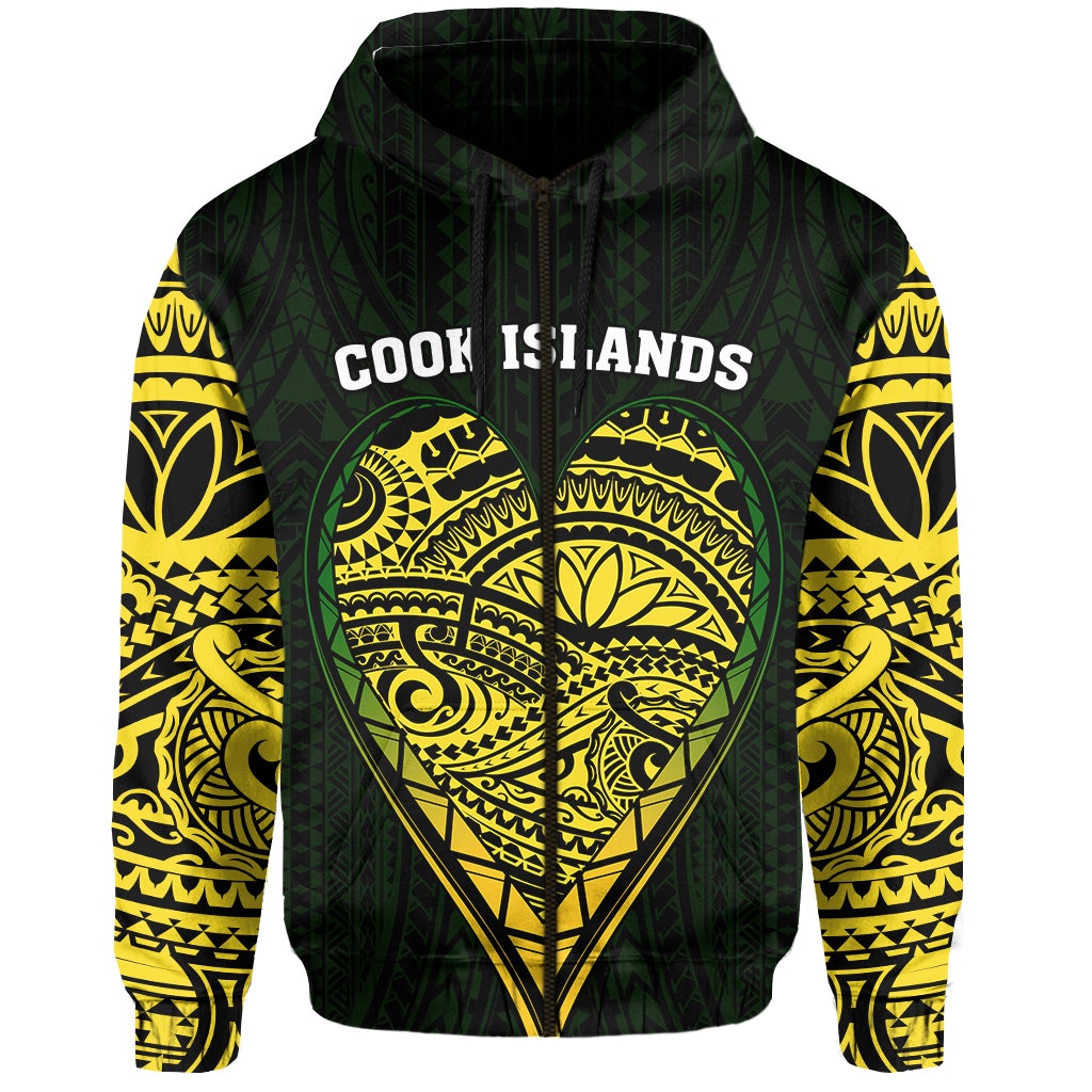 Cook Islands Pattern Zip Hoodie Always In My Heart LT13 - Wonder Print Shop